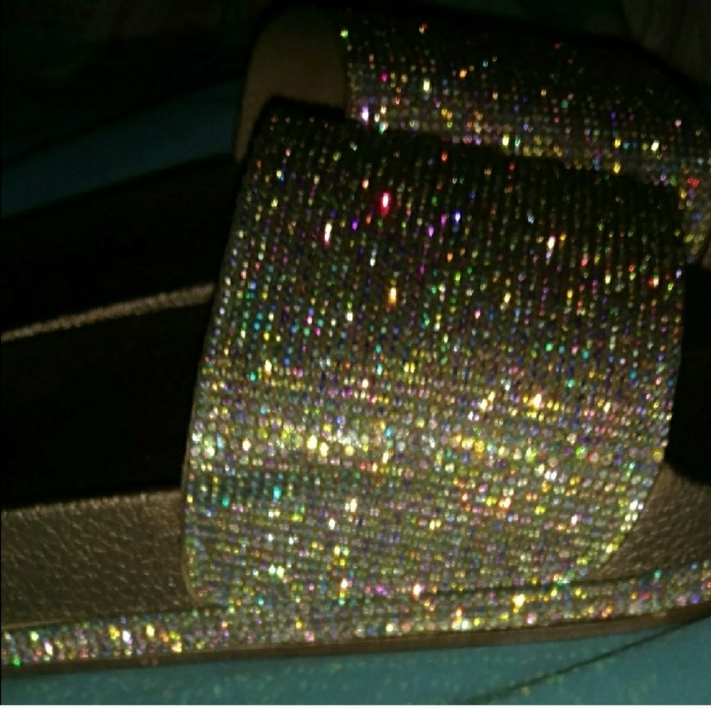 Bling rose gold slides